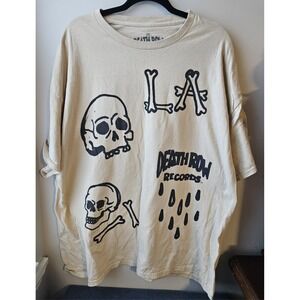 Death Row Records 3XL Tee Hip Hop Graphic‎ T Shirt Skull Bones Vintage Style